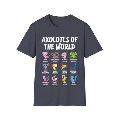 Funny Axolotls Of The World Cute Kawaii Axolotl T-Shirt For Men Women T-Shirt