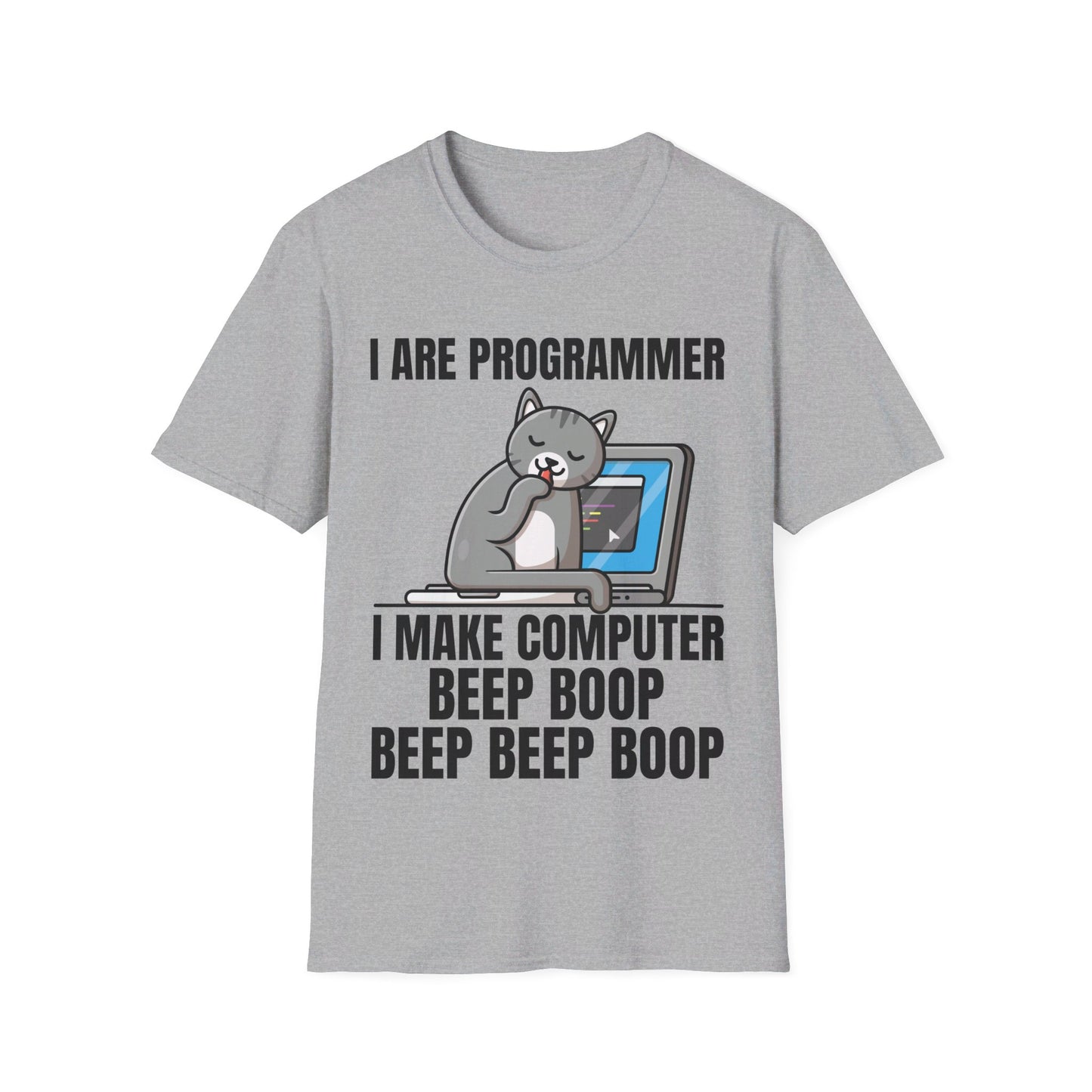 Funny I Are Programmer I Make Computer Beep Boop Cute Cat T-Shirt For Men Women T-Shirt