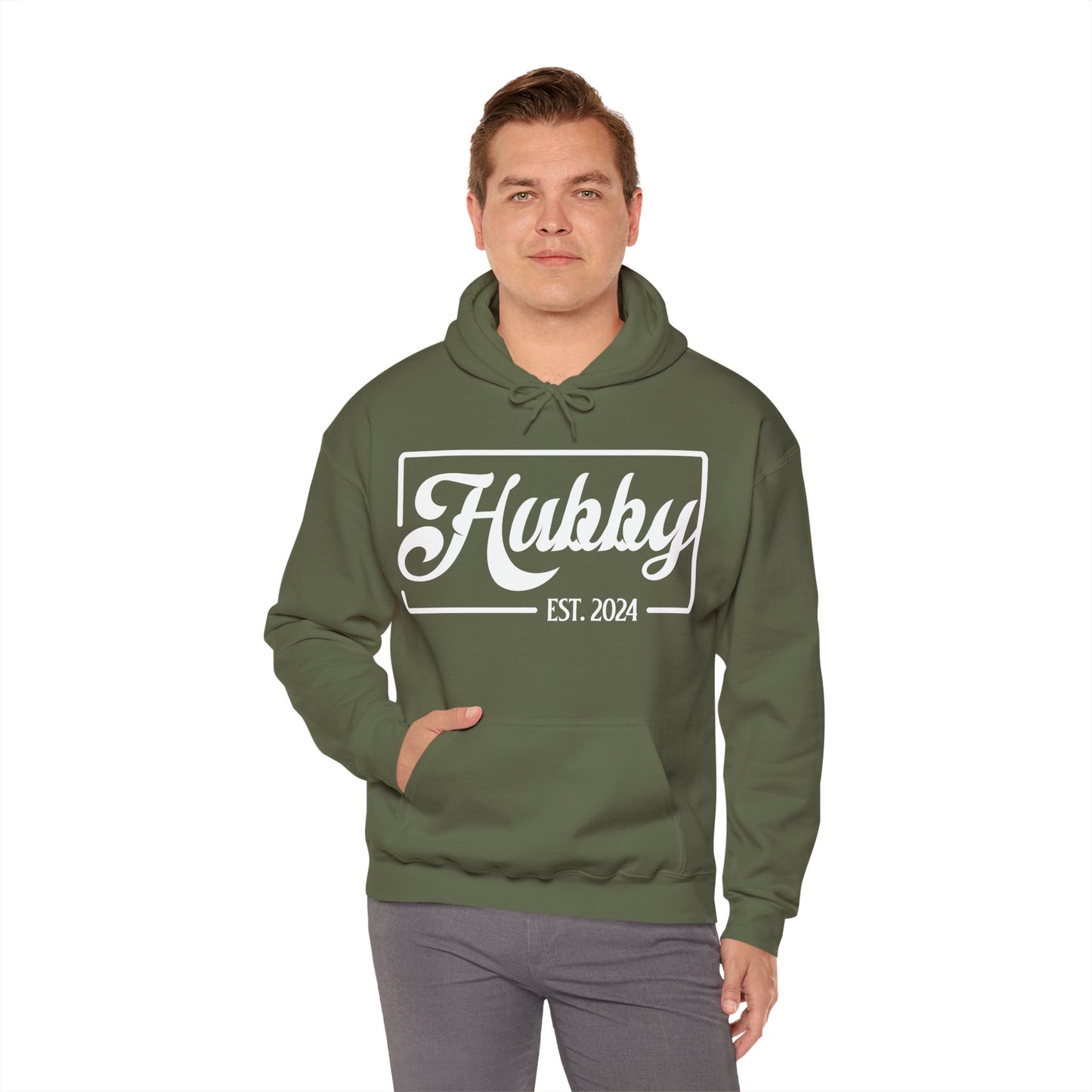 Hubby Est 2024 Just Married Honeymoon Wedding Couples Hoodie For Men Hoodie