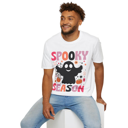 Groovy Spooky Season Cute Ghost Pumpkin Halloween T-Shirt For Men Women Kids