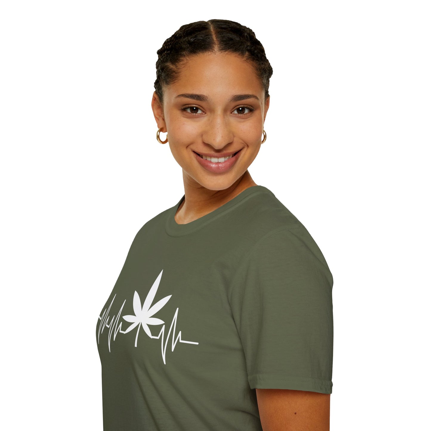 Funny Weed Cannabis Marijuana Leaf Heartbeat Stoner Tie Dye T-Shirt For Men Women T-Shirt