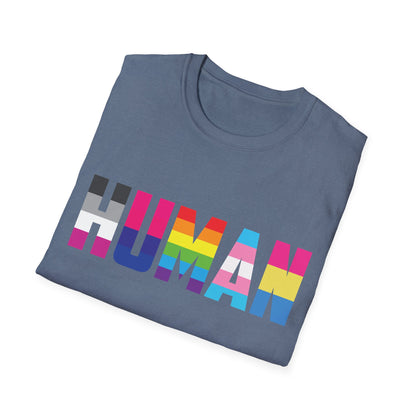 Funny Human LGBT Gay Pride Rainbow Flag Christian Black Man T-Shirt for Men