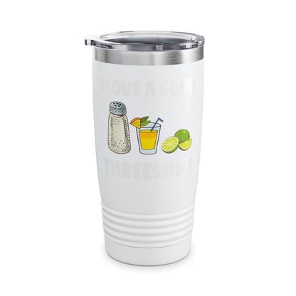 Funny Salt Lime Tequila Threesome Bartender Bar Drink Adult Humour Tumbler