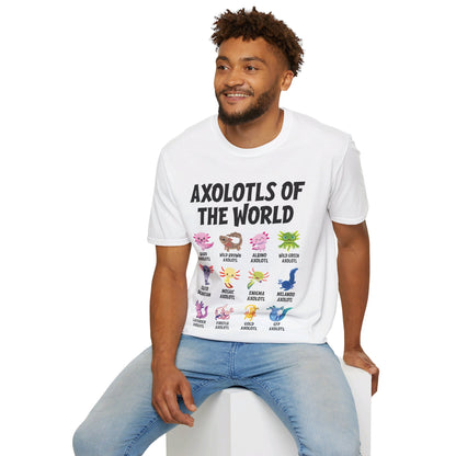 Funny Axolotls Of The World Cute Kawaii Axolotl T-Shirt For Men Women T-Shirt