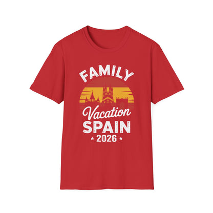 Family Vacation Spain 2026 Traveler Trip Tour T-Shirt For Men Women Tourist
