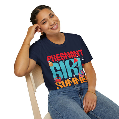 Groovy Pregnancy Reveal Pregnant Girl Summer T-Shirt For Baby Shower T-Shirt