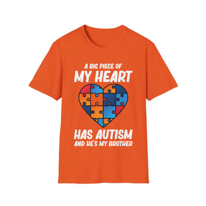 Big Peice Of My Heart Autism Awareness Sister Brother Autistic Kids Awareness T-Shirt