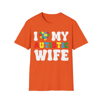 Funny I Heart My Autistic Wife I Love My Autistic Wife T-Shirt For Men T-Shirt