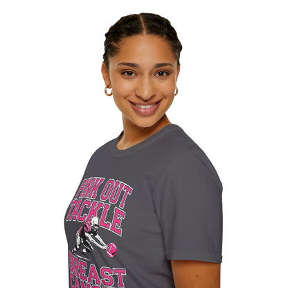 Funny Pink Out Tackle Breast Cancer Awareness American Football T-Shirt For Men Women