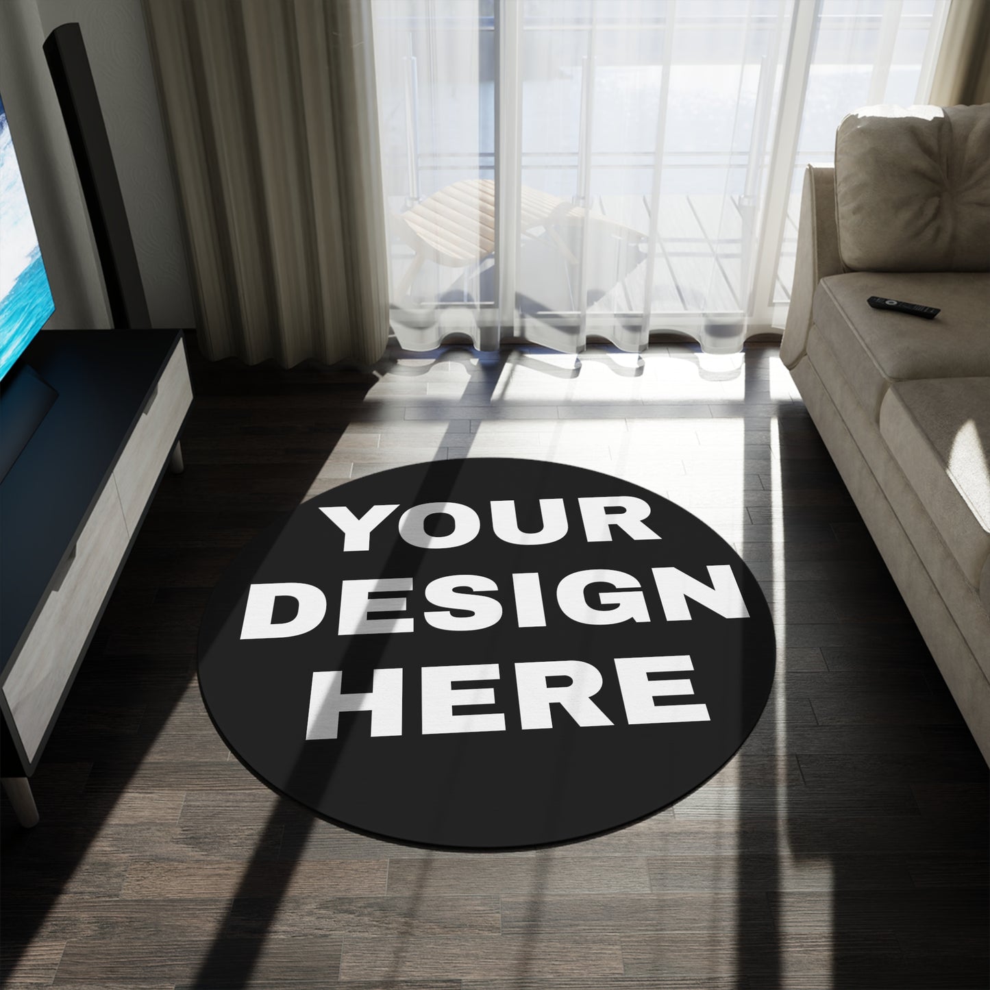 Custom Text Personalized Your Design on Round Rug