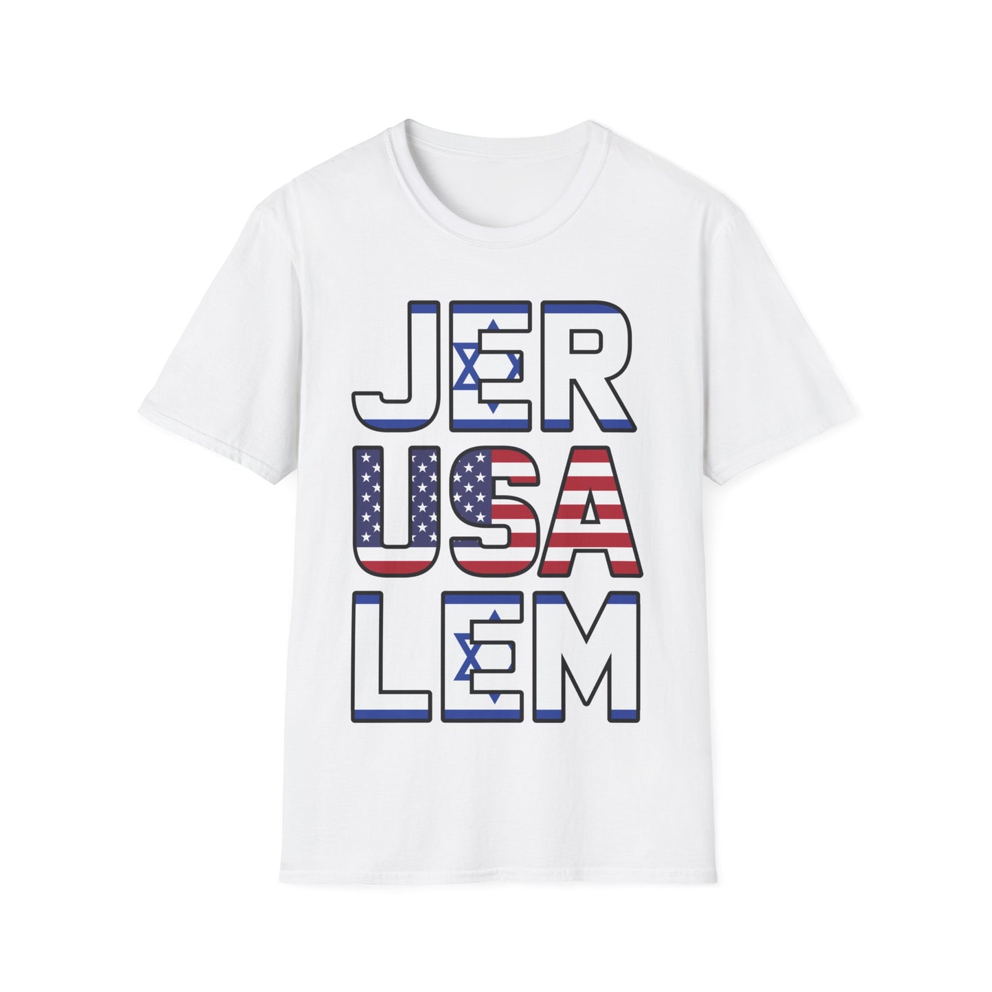 Jerusalem City USA Israel Flag Jewish Support Jerusalem T-Shirt for Men Women