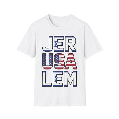 Jerusalem City USA Israel Flag Jewish Support Jerusalem T-Shirt for Men Women