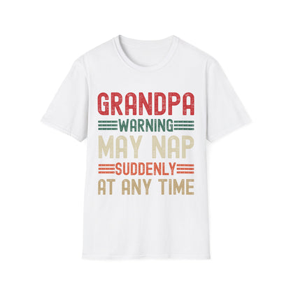 Funny Men Grandpa Warning May Nap Suddenly at Any Time Vintage Father Day