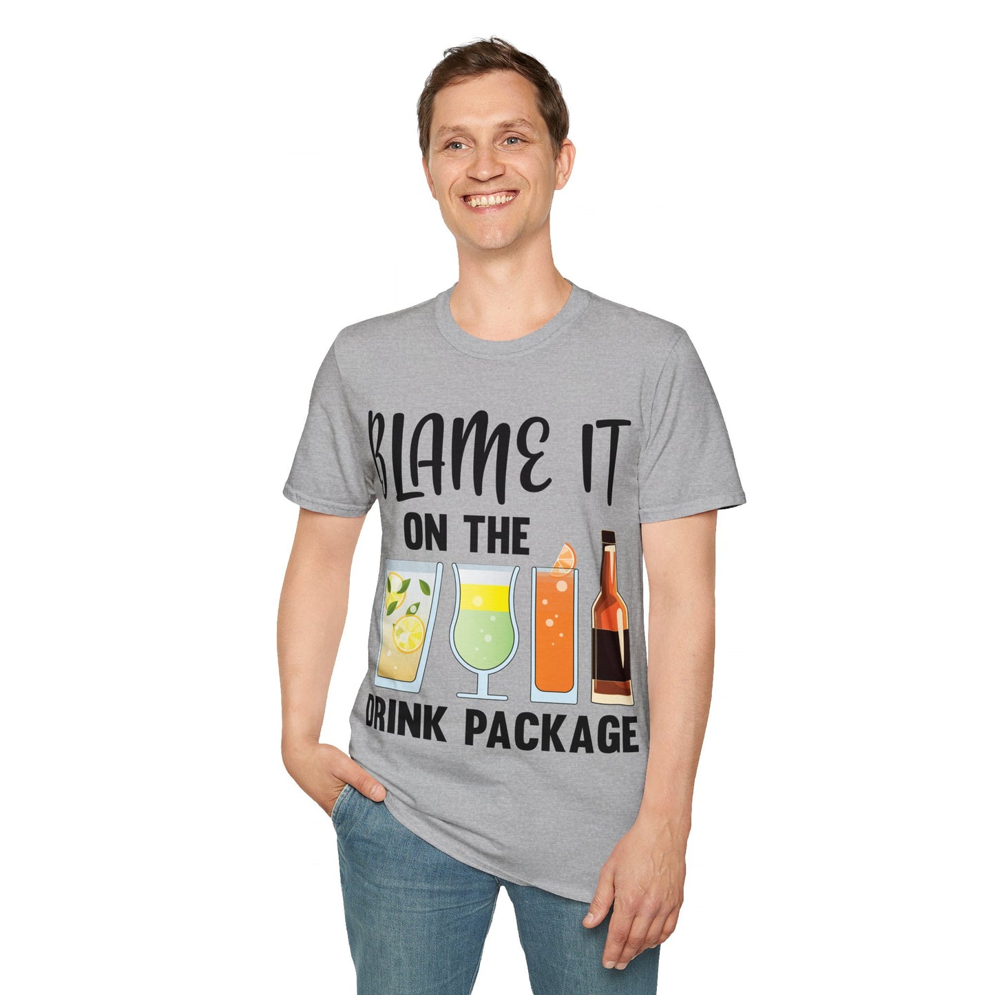 Blame It On The Drink Package Funny Cruise T-Shirt For Men Women T-Shirt