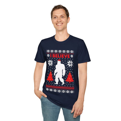 I Believe Sasquatch Big Foot Ugly Funny X-mas Holiday Christmas Jumper T-Shirt