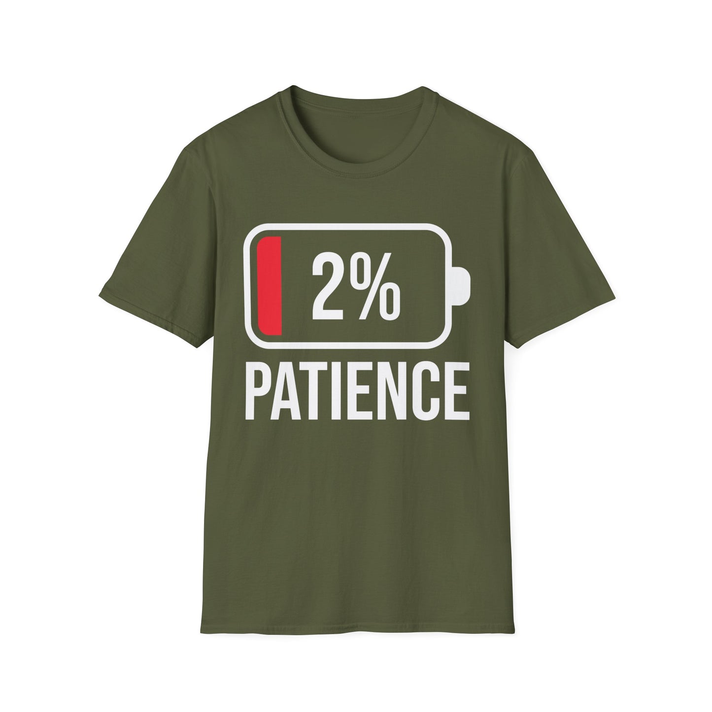 Patience 2% Battery Low Funny Waiting T-Shirt Men Women