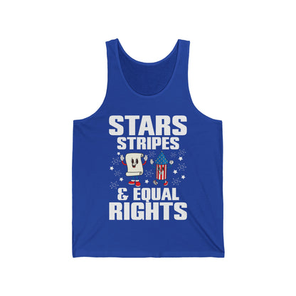 Stars Stripes & Equal Rights 4th Of July Retro Groovy Tank Top For Men Women Tank Top