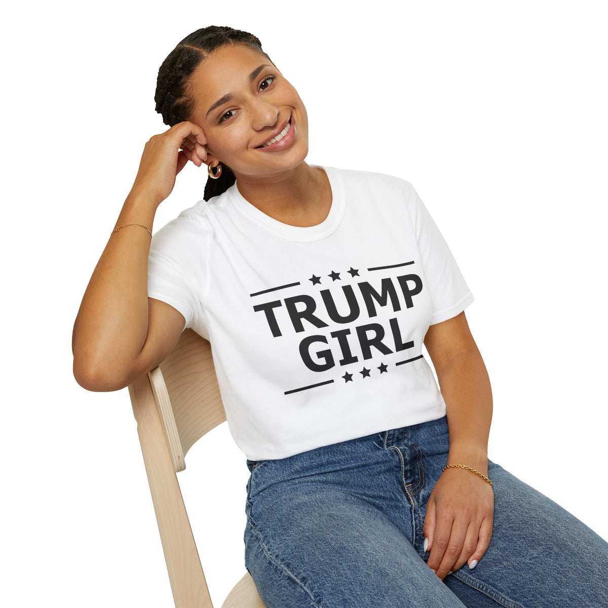 Cute Trump Girl Republican US Flag 2024 Vintage Vote T-Shirt
