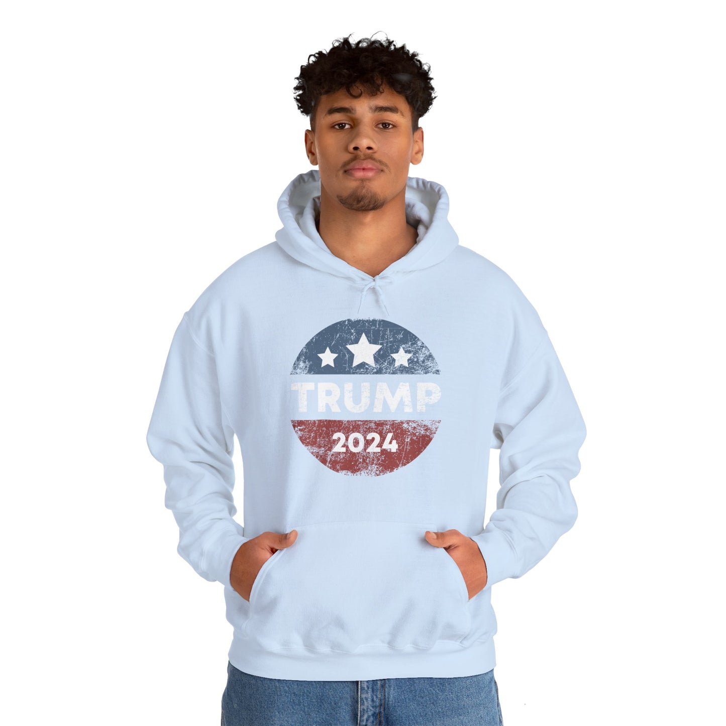 Trump 2024 Retro Campaign Button Re Elect President Trump Hoodie For Men Women Hoodie