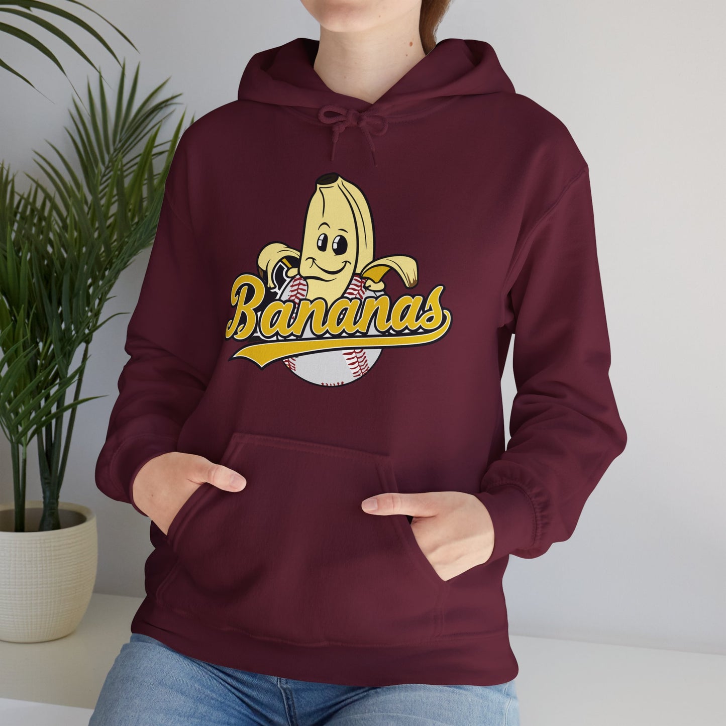 Funny Let's Go Bananas Baseball Hoodie For Baseball Lovers Men Women Hoodie