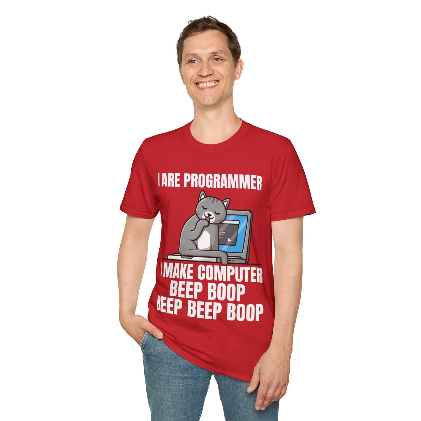 Funny I Are Programmer I Make Computer Beep Boop Cute Cat T-Shirt For Men Women T-Shirt