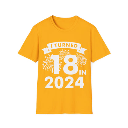 Funny I Turned 18 In 2024 18th Birthday Party Gift T-shirt For Men Women