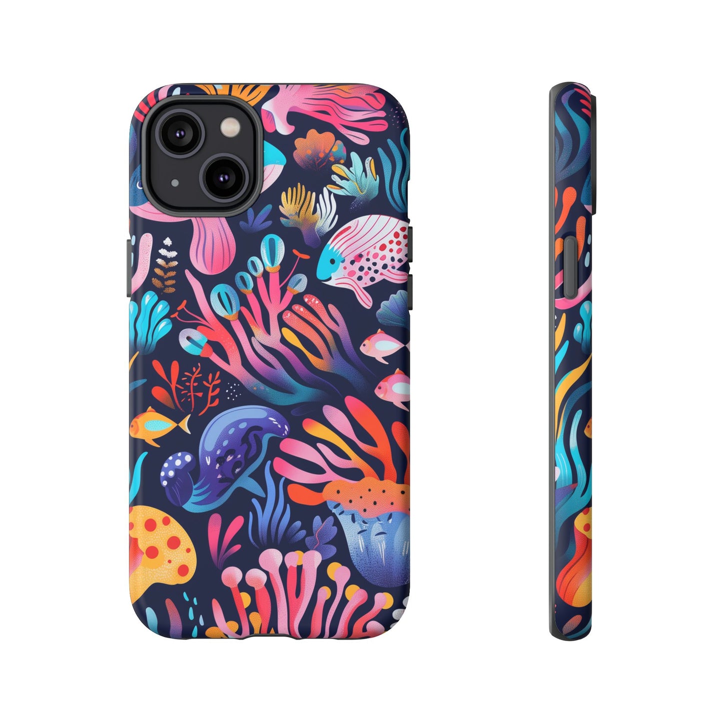 Underwater World Pattern iPhone 13 14 15 16 Pro Max Plus Case Wireless Charging Compatible Tough Cases Protection, Magnetic Phone Case for iPhone Classic Series