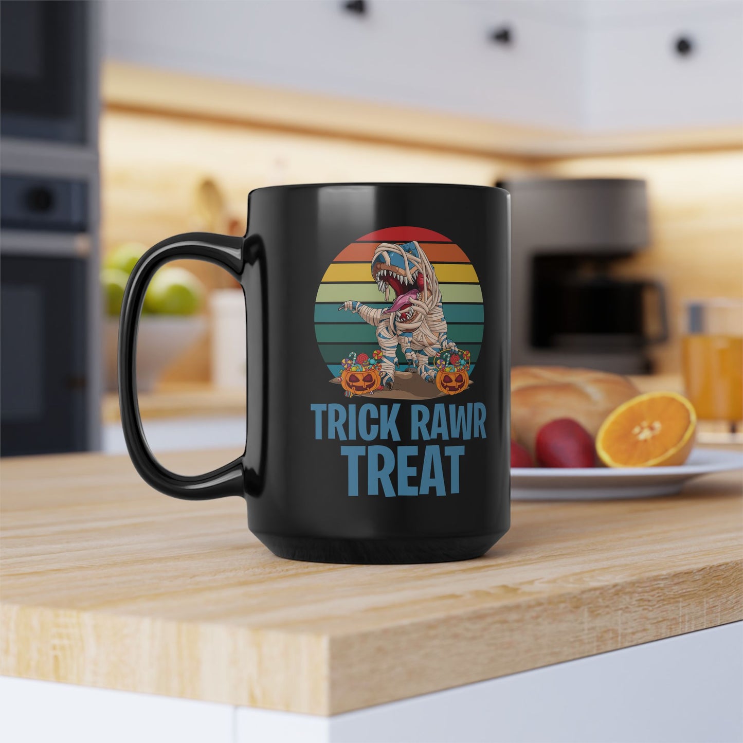 Funny Trick Rawr Treat Halloween Costume Pumpkin Dinosaur Candy T-Rex Coffee Mug