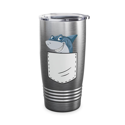 Cute Shark Pocket Animal Pets Funny Shark Gift Tumbler For Mens Womens Kids Tumbler