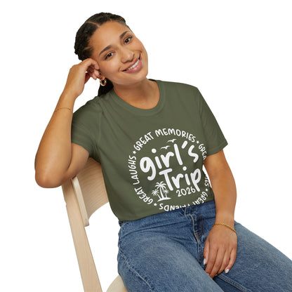 Girl's Trip 2026 Memories Friends Trip Matching Vacation T-Shirt For Men Women T-Shirt