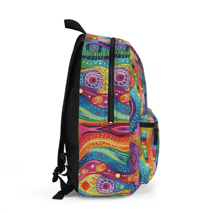 Abstract Rainbow Doodle Pattern Backpacks for Men Women Kids School Travel, Capacity School Backpacks