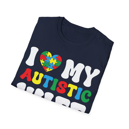 Funny I Heart My Autistic Wife I Love My Autistic Wife T-Shirt For Men T-Shirt