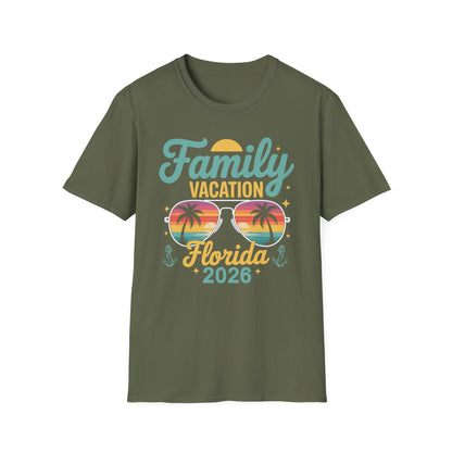 Funny Family Vacation Florida 2026 Florida Group Summer Trip T-Shirt For Men Women