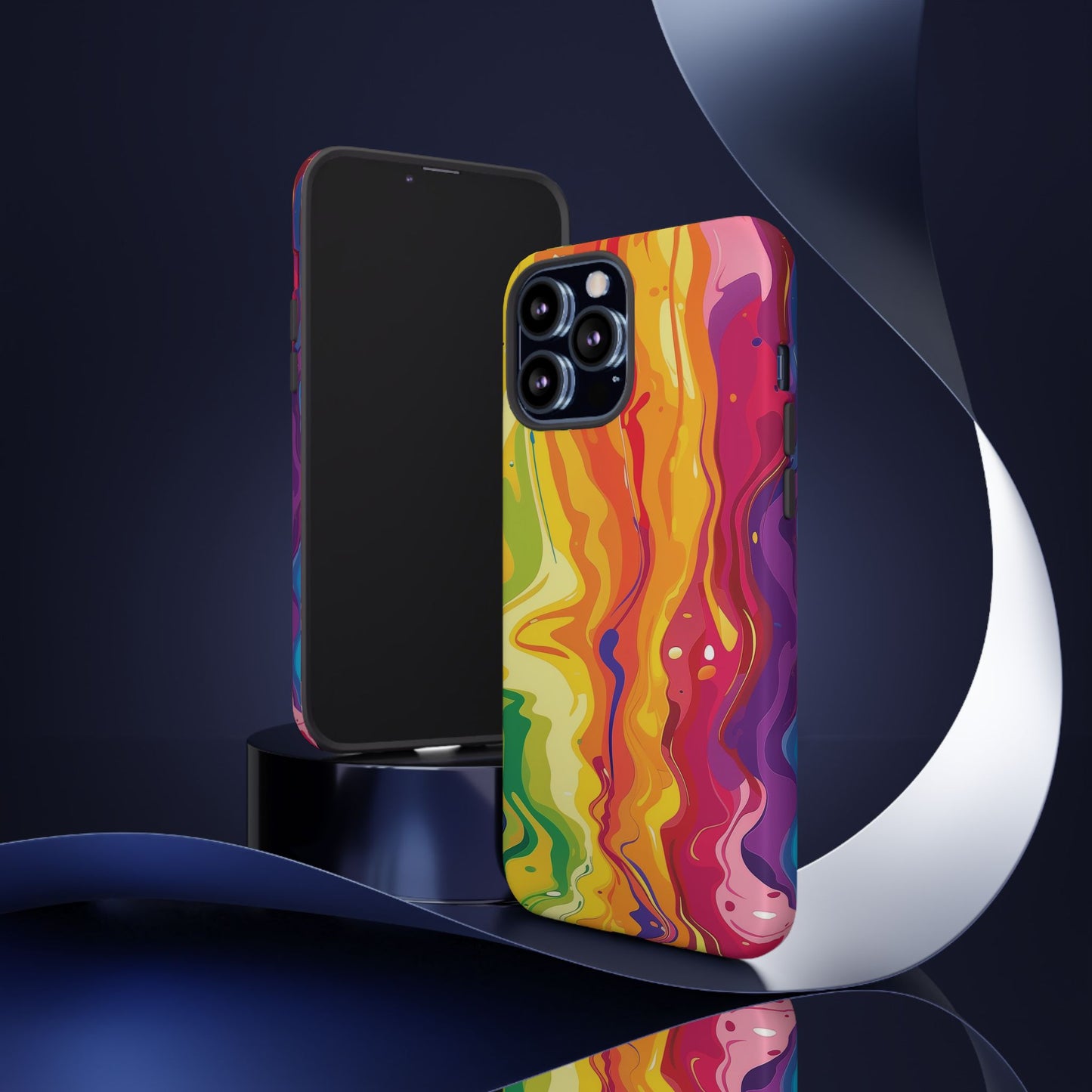 Rainbow Splash Vibrant iPhone 13 14 15 16 Pro Max Plus Case Wireless Charging Compatible Tough Cases Protection, Magnetic Phone Case for iPhone Classic Series