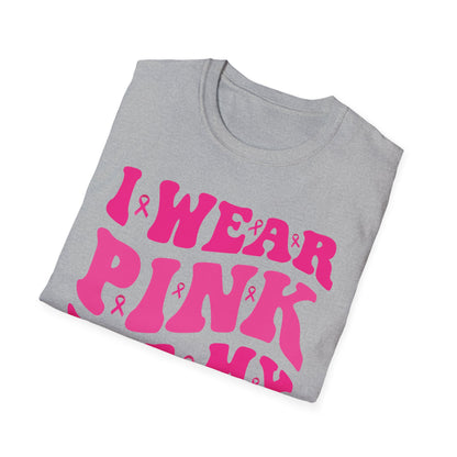 I Wear Pink For My Mama Ribbon Breast Cancer Support Squads T-Shirt For Men Women