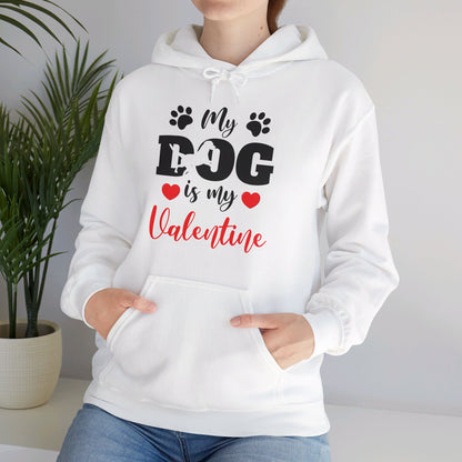 Funny My Dog is My Valentine Dog Lovers Hoodie For Men Women Hoodie