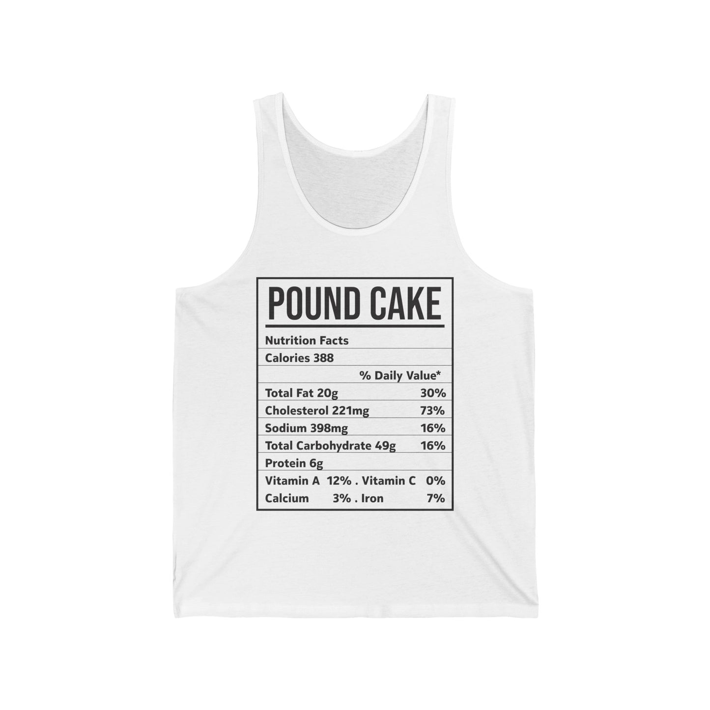 Funny Pound Cake Nutrition Facts Family Matching Christmas Costume Tank Tops For Men Women