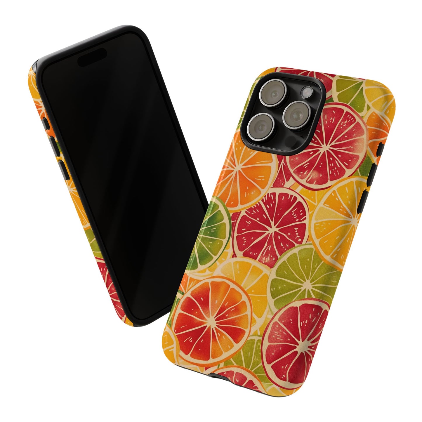 Citrus Burst Vibrant Color Pattern iPhone 13 14 15 16 Pro Max Plus Case Wireless Charging Compatible Tough Cases Protection, Magnetic Phone Case for iPhone Classic Series