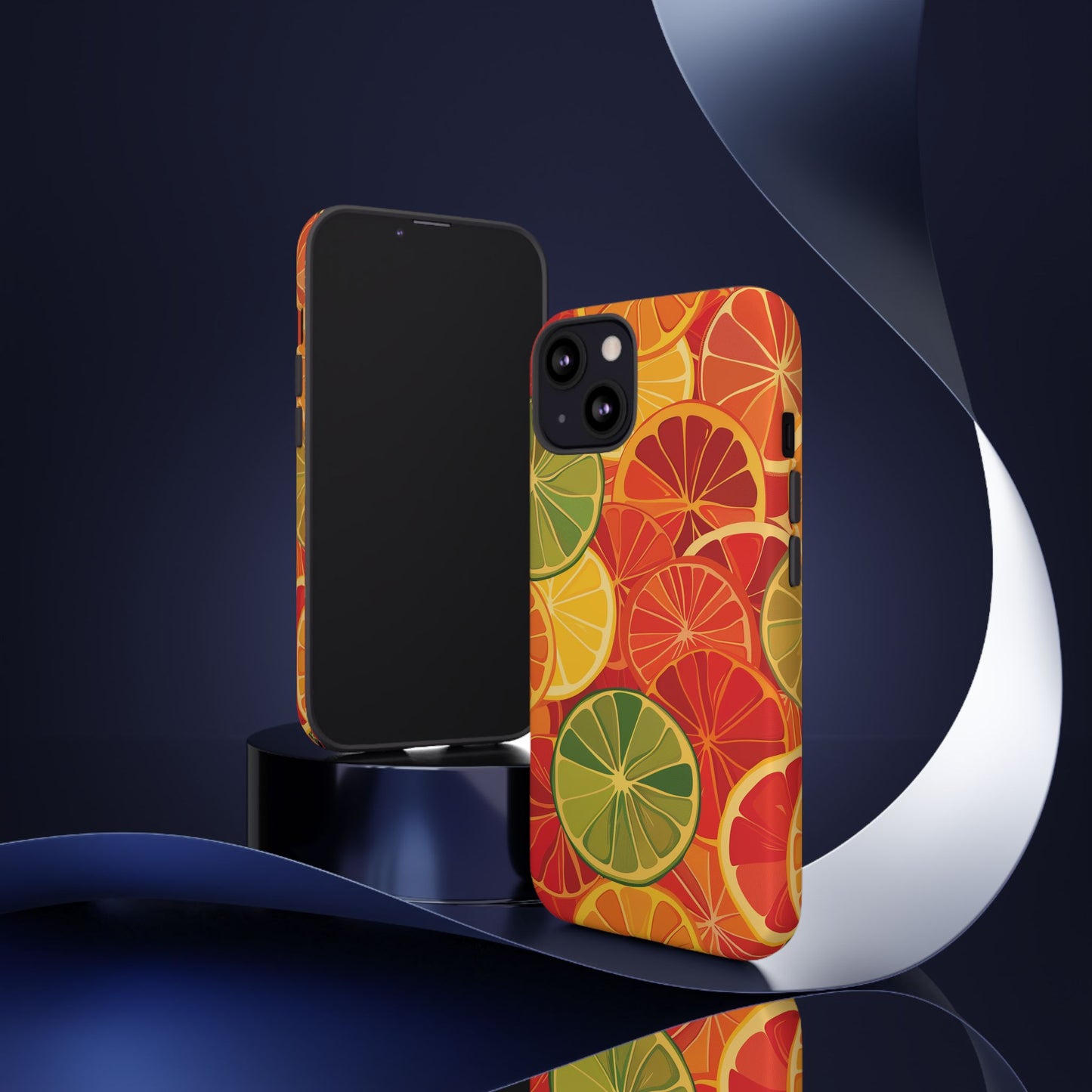 Citrus Burst Pattern iPhone 13 14 15 16 Pro Max Plus Case Wireless Charging Compatible Tough Cases Protection, Magnetic Phone Case for iPhone Classic Series