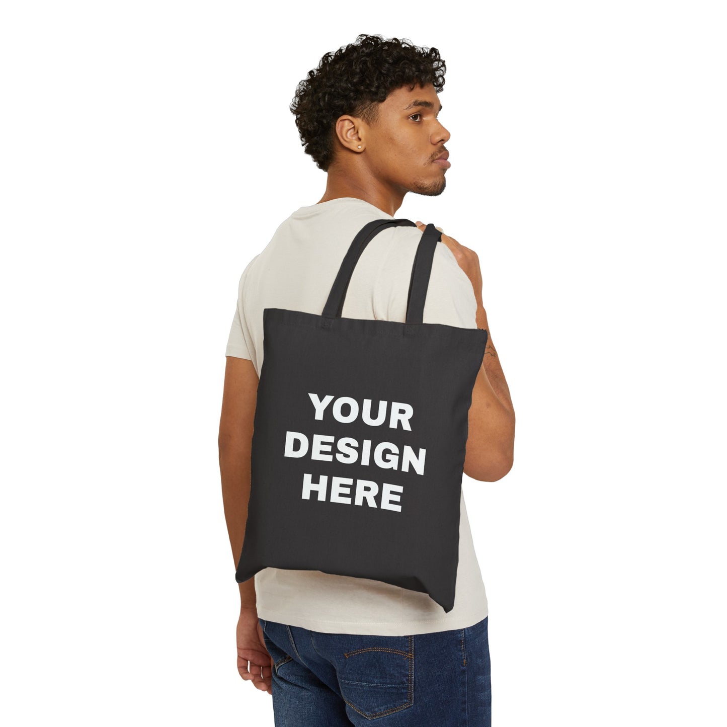 Custom Text Personalized Your Design on Cotton Canvas Tote Bag