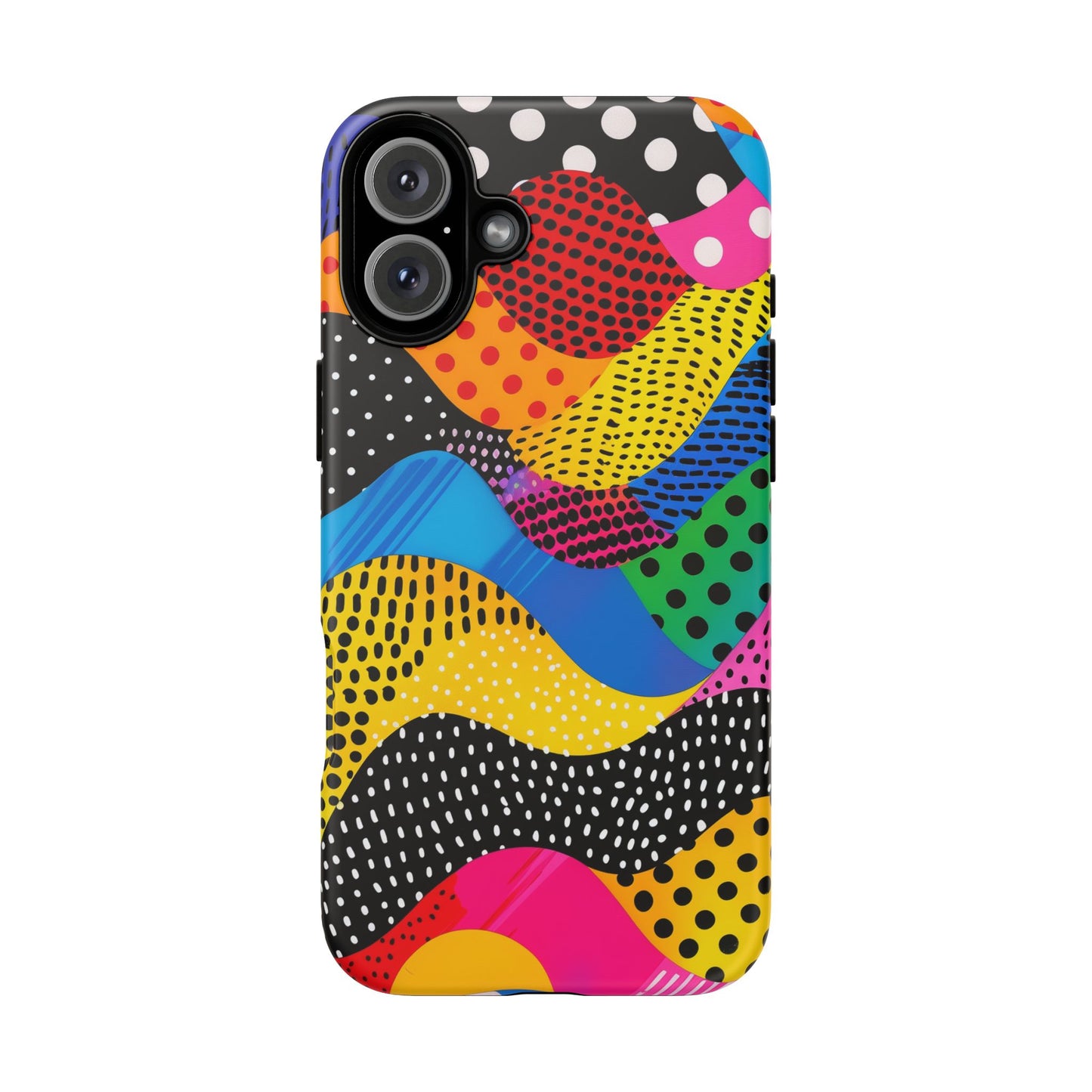 Pop Art Punch Vibrant Pattern iPhone 16 Pro Max Plus Case Wireless Charging Compatible Tough Cases Protection, Magnetic Phone Case for iPhone Classic Series