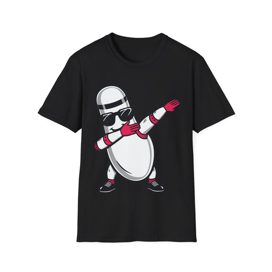 Funny Bowling Pin Dabbing Sunglasses Bowler Player T-Shirt For Men Women T-Shirt