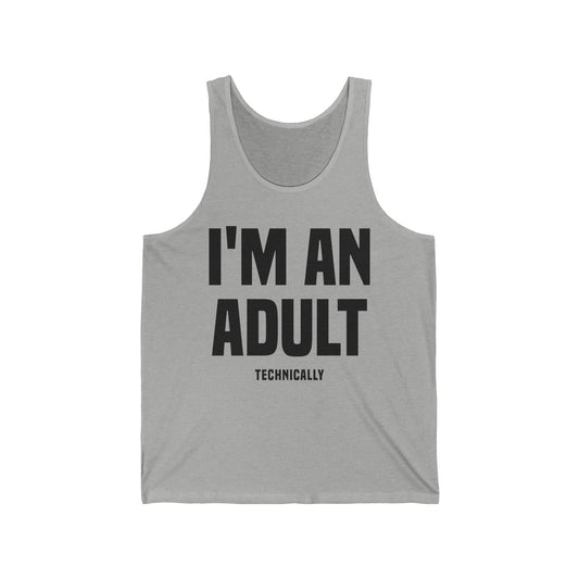 Funny I Am An Adult Technically Top 18th Birthday Tank Top Boys Girls