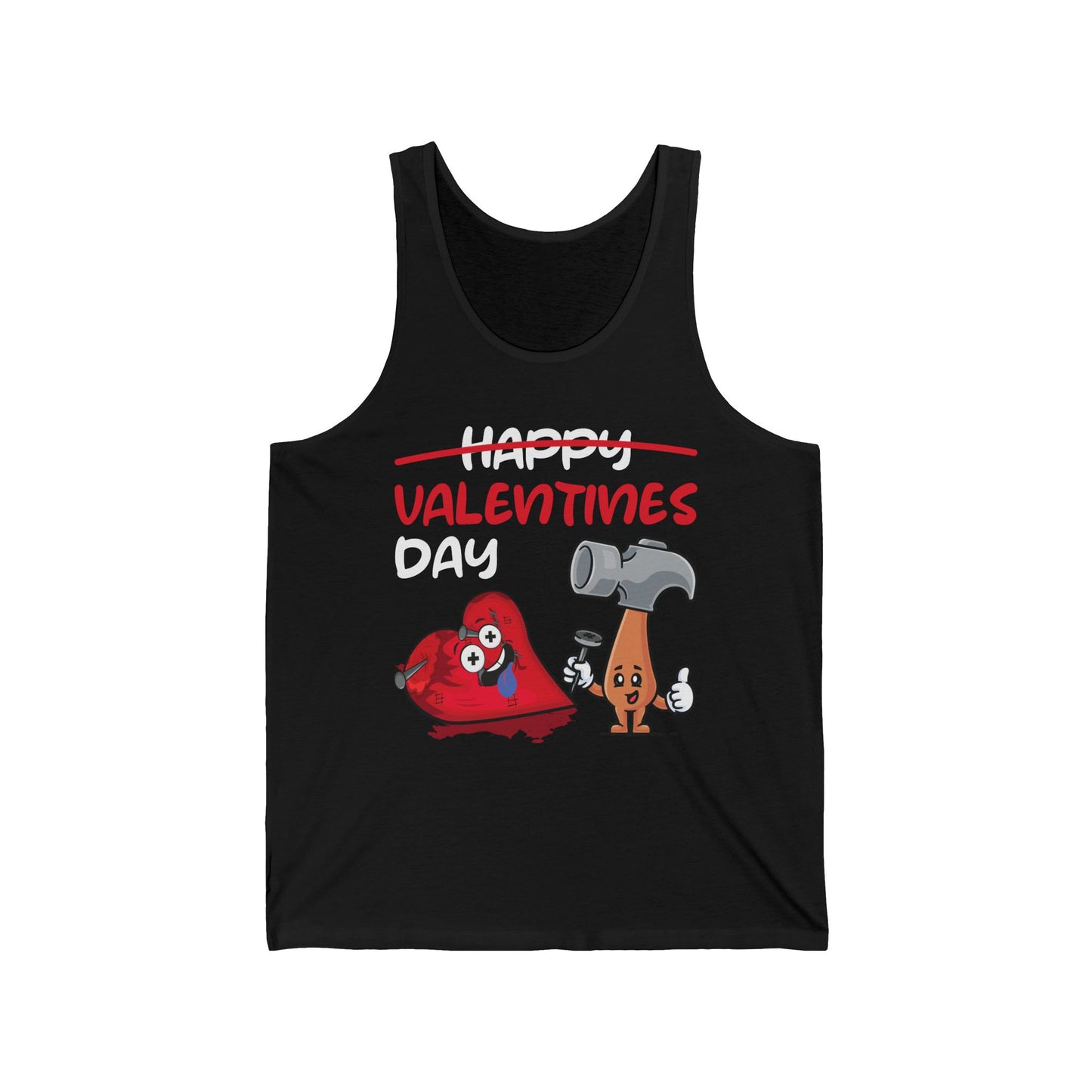 Funny Anti Valentines Day Gift Carpentor Cupid Heart Hammer Nails Tank Top For Men Women Tank Top