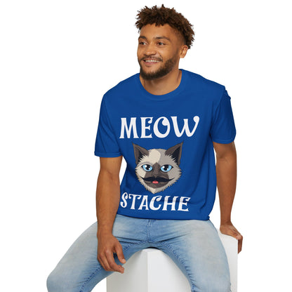 Meowstache Cat Mustache Moustache Beard Bearded Kitten Lovers T-Shirt For Men Women T-Shirt