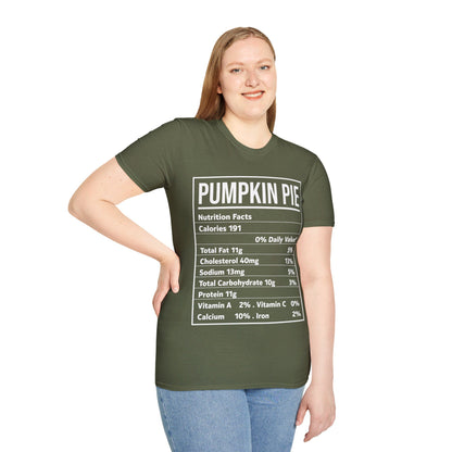 Pumpkin Pie Nutrition Facts Funny Family Matching Christmas Costume T-Shirt For Men Women