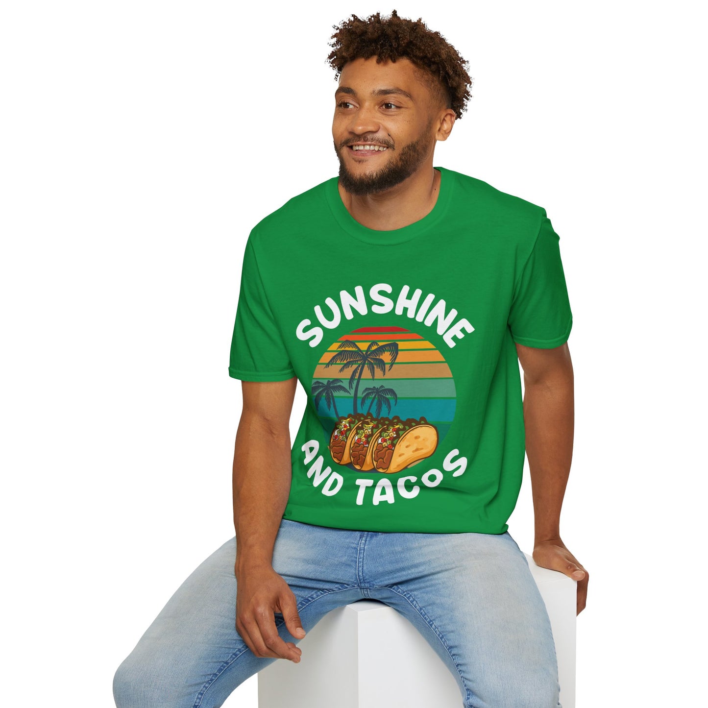 Sunshine And Tacos Taco Lovers Foodie Food Beach T-Shirt Men Women