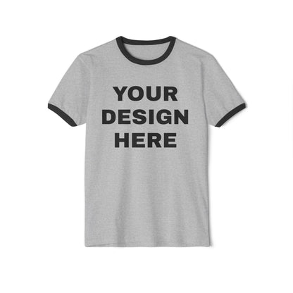 Custom Text Personalized Your Design on T-Shirt Unisex Cotton Ringer T-Shirt For Men Women