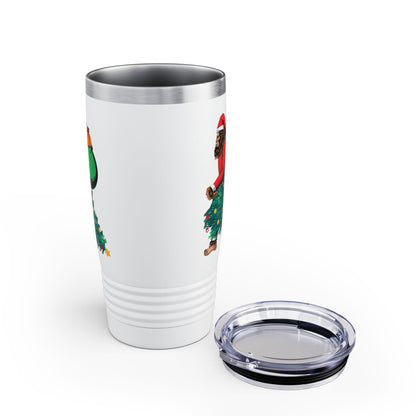 Bigfoot Santa Christmas Tree Lights Gifts Funny Xmas Sasquatch Tumbler For Men Women Tumbler