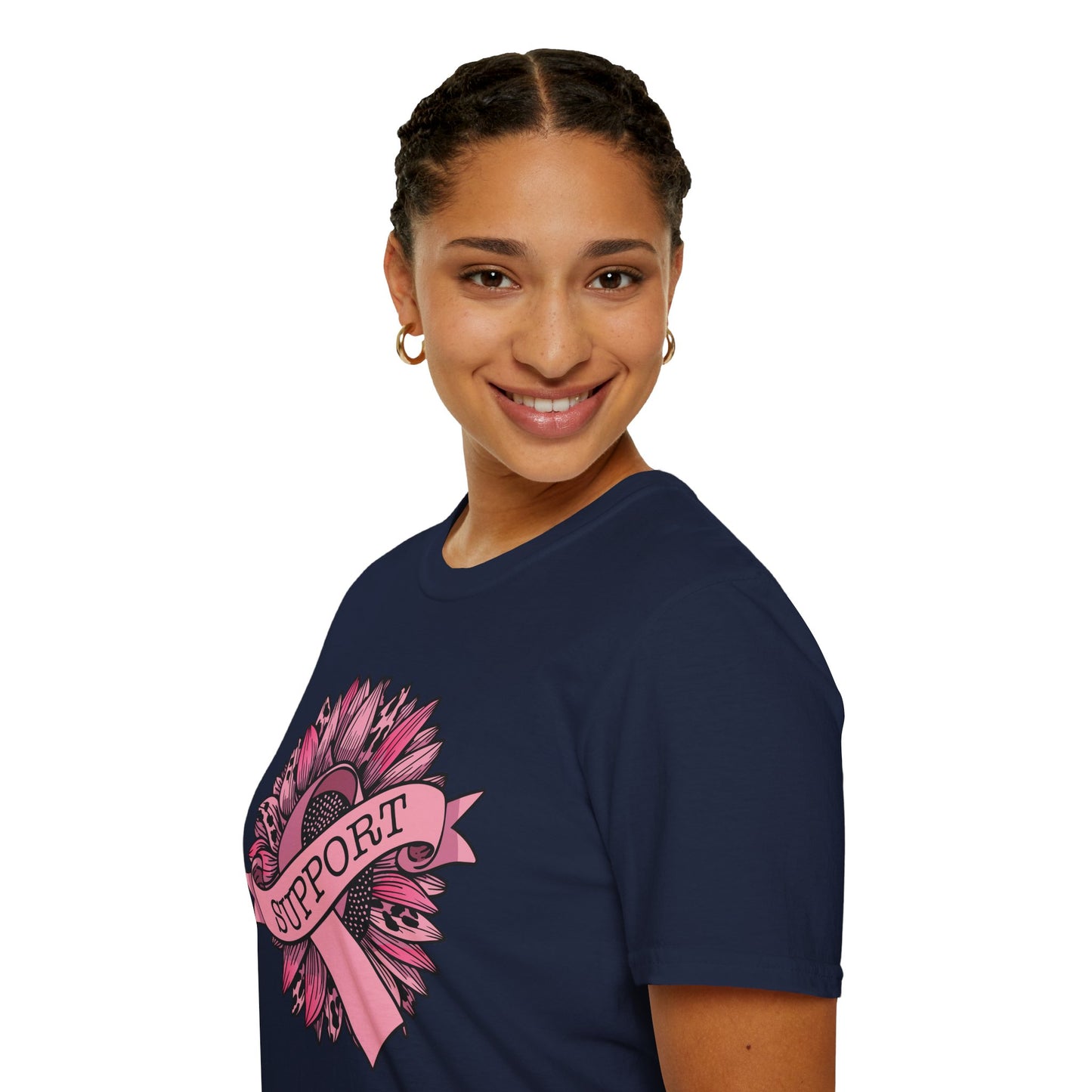 Sunflower Pink Breast Cancer Awareness Women Warrior T-Shirt For Men Women